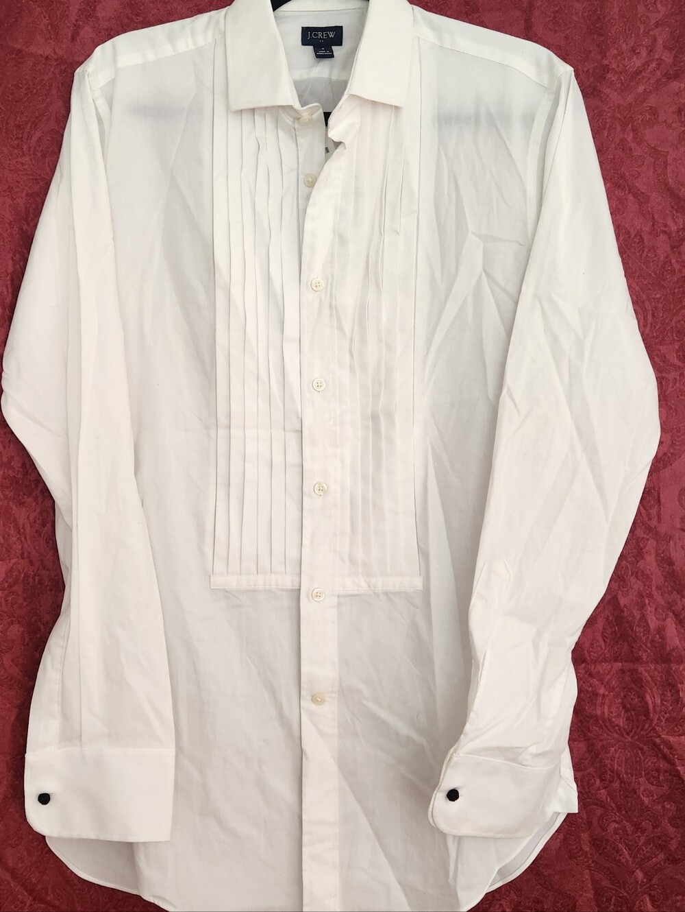 J.Crew Factory White Tuxedo Dress Shirt - Picture 2 of 6